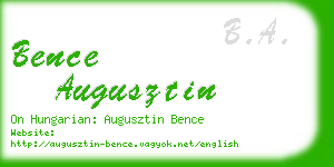 bence augusztin business card